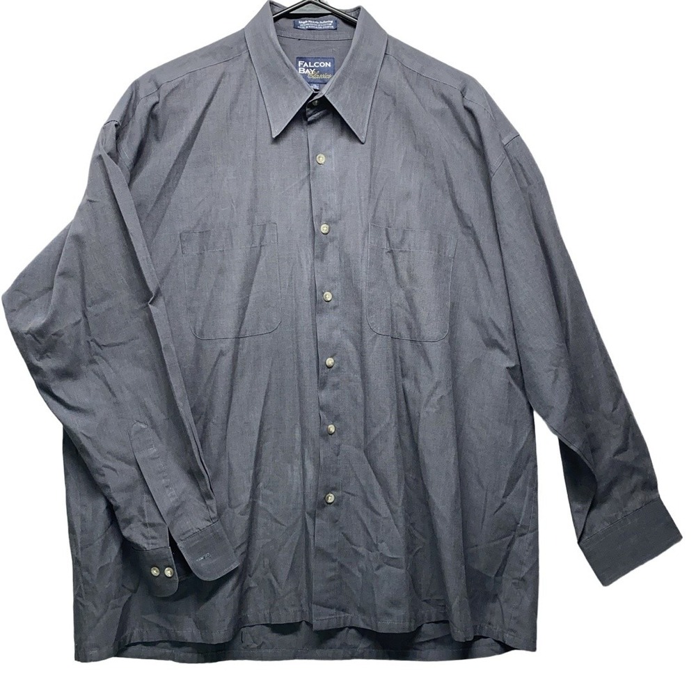 FALCON BAY CLASSICS Mens‎ XL Dark Gray Button Up Pockets Durable Dual Pocket